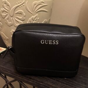 NWOT Guess Black Zip-Top Cosmetics Bag